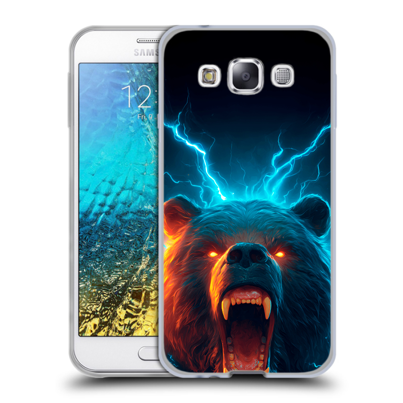 Силиконовый чехол на Samsung Galaxy E5 с принтом Медведь Силиконовый чехол на Samsung Galaxy E5 с принтом Медведь