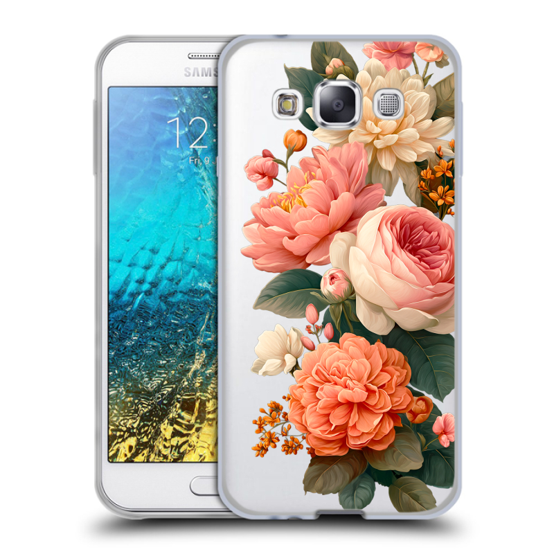 Пластиковый чехол на Samsung Galaxy E5 с принтом цветы Пластиковый чехол на Samsung Galaxy E5 с принтом цветы