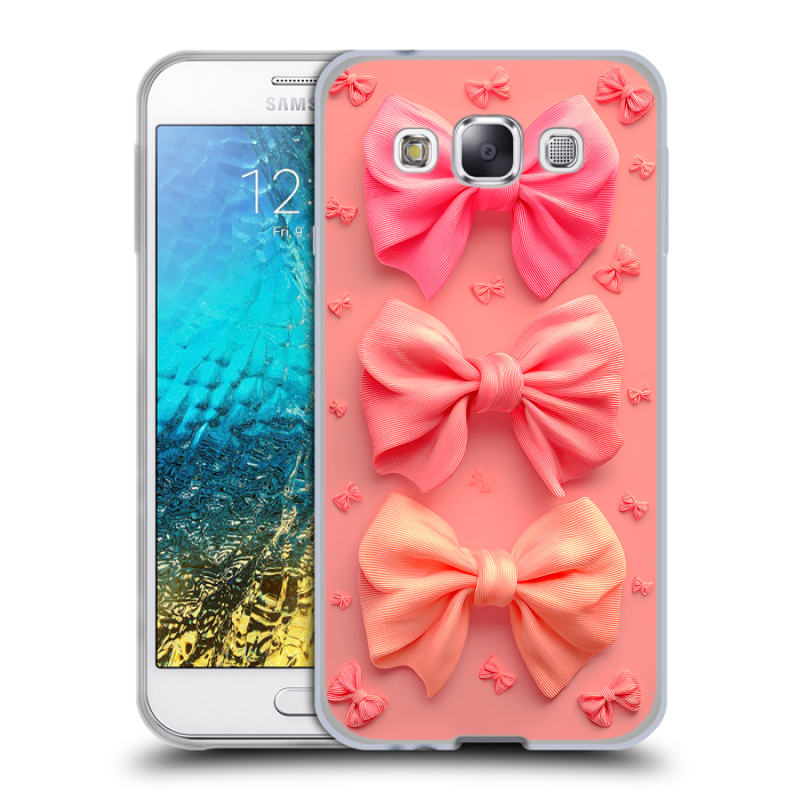 Силиконовый чехол на Samsung Galaxy E5 с принтом Розовые бантики Силиконовый чехол на Samsung Galaxy E5 с принтом Розовые бантики