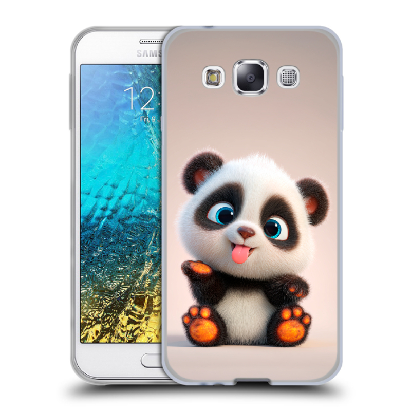 Пластиковый чехол на Samsung Galaxy E5 с принтом милая панда Пластиковый чехол на Samsung Galaxy E5 с принтом милая панда