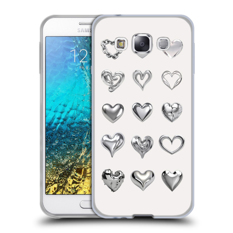 Силиконовый чехол на Samsung Galaxy E5 с принтом Y2K сердечки Силиконовый чехол на Samsung Galaxy E5 с принтом Y2K сердечки