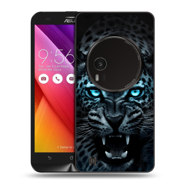 Силиконовый чехол на Asus Zenfone Zoom с принтом Темный леопард