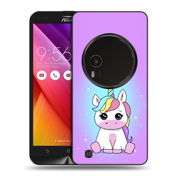 Силиконовый чехол на Asus Zenfone Zoom с принтом Единорог