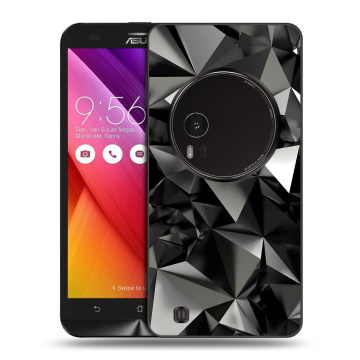 Силиконовый чехол на Asus Zenfone Zoom с принтом Черные кристаллы