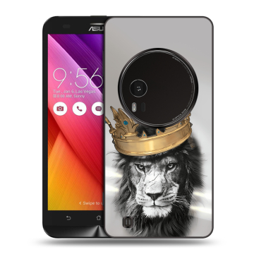 Силиконовый чехол на Asus Zenfone Zoom с принтом Лев с короной