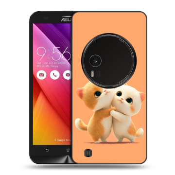 Силиконовый чехол на Asus Zenfone Zoom с принтом Милые котики