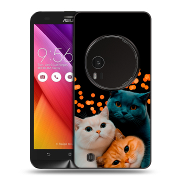 Силиконовый чехол на Asus Zenfone Zoom с принтом Кошки