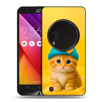 Силиконовый чехол на Asus Zenfone Zoom с принтом Котенок в шапке