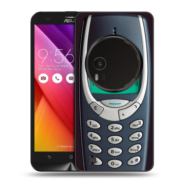 Силиконовый чехол на Asus Zenfone Zoom с принтом Старый телефон