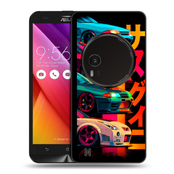 Силиконовый чехол на Asus Zenfone Zoom с принтом Гоночные машины