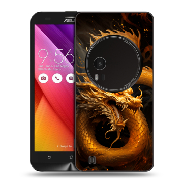 Силиконовый чехол на Asus Zenfone Zoom с принтом Золотой дракон