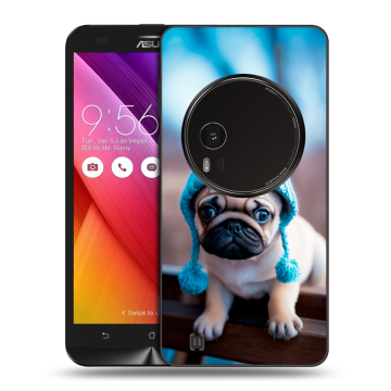 Силиконовый чехол на Asus Zenfone Zoom с принтом Мопс в шапке