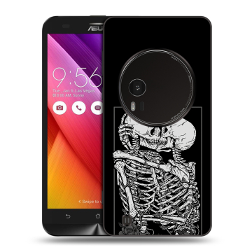 Силиконовый чехол на Asus Zenfone Zoom с принтом Поцелуй скелетов