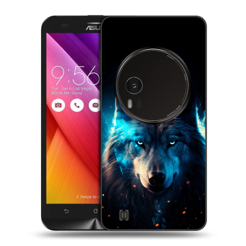Силиконовый чехол на Asus Zenfone Zoom с принтом Волк ночной