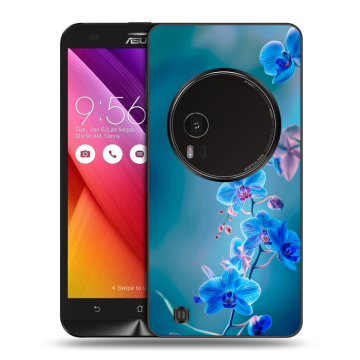 Силиконовый чехол на Asus Zenfone Zoom с принтом Голубые цветы