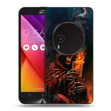 Силиконовый чехол на Asus Zenfone Zoom с принтом Скелет и карты