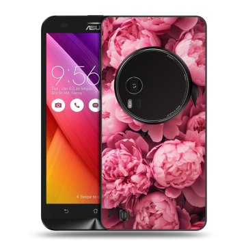 Силиконовый чехол на Asus Zenfone Zoom с принтом цветы пионы