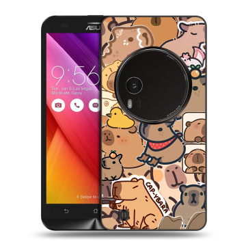 Силиконовый чехол на Asus Zenfone Zoom с принтом капибара