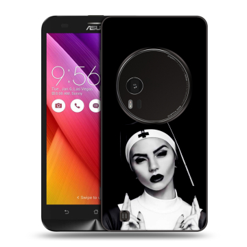 Силиконовый чехол на Asus Zenfone Zoom с принтом монашка