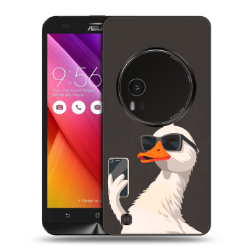 Силиконовый чехол на Asus Zenfone Zoom с принтом утка в очках