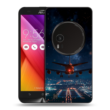 Силиконовый чехол на Asus Zenfone Zoom с принтом самолет