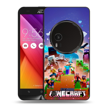Силиконовый чехол на Asus Zenfone Zoom с принтом Майнкрафт Minecraft