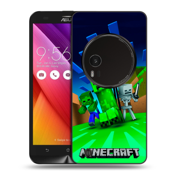 Силиконовый чехол на Asus Zenfone Zoom с принтом Майнкрафт