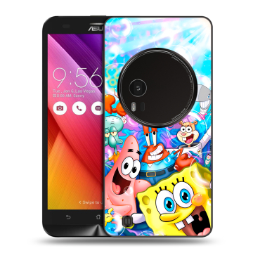 Силиконовый чехол на Asus Zenfone Zoom с принтом спанчбоб спанч боб