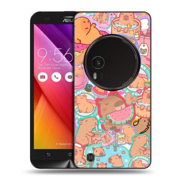 Силиконовый чехол на Asus Zenfone Zoom с принтом капибары