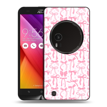 Силиконовый чехол на Asus Zenfone Zoom с принтом Розовые бантики