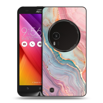 Силиконовый чехол на Asus Zenfone Zoom с принтом розовый мрамор