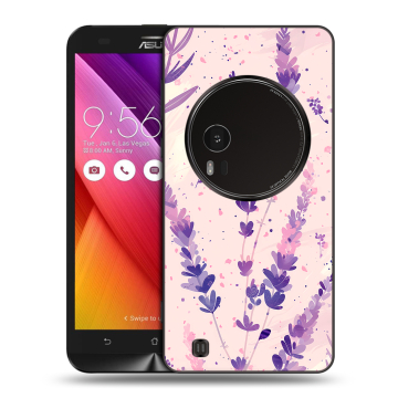 Силиконовый чехол на Asus Zenfone Zoom с принтом цветы лаванда