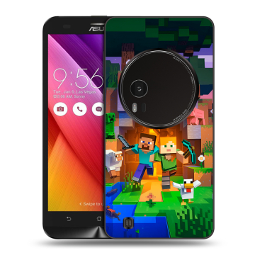 Силиконовый чехол на Asus Zenfone Zoom с принтом Майнкрафт Minecraft