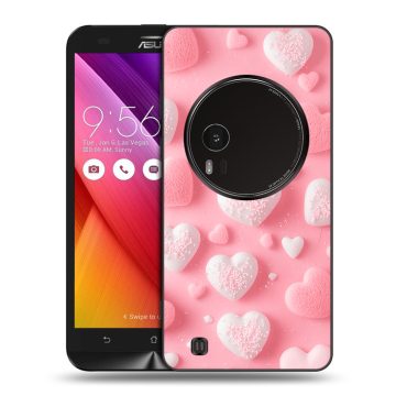 Силиконовый чехол на Asus Zenfone Zoom с принтом Сердечки
