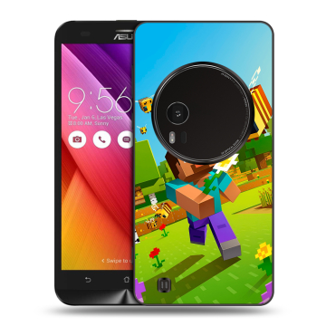 Силиконовый чехол на Asus Zenfone Zoom с принтом Майнкрафт Minecraft