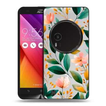 Силиконовый чехол на Asus Zenfone Zoom с принтом Цветы паттерн Силиконовый чехол на Asus Zenfone Zoom с принтом Цветы паттерн