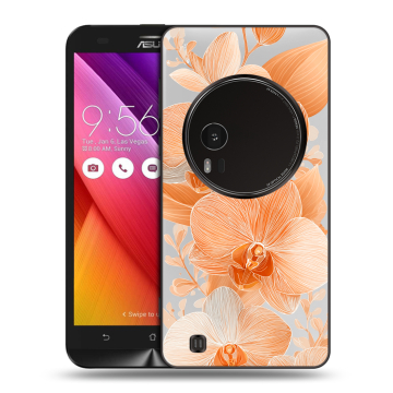 Силиконовый чехол на Asus Zenfone Zoom с принтом Бежевые цветы Силиконовый чехол на Asus Zenfone Zoom с принтом Бежевые цветы