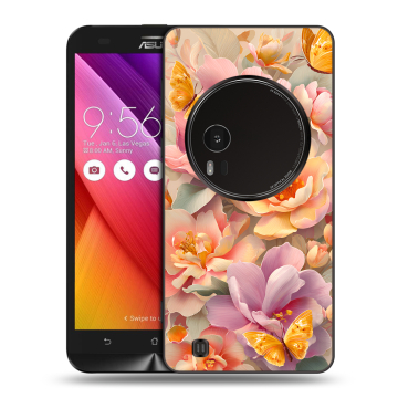 Силиконовый чехол на Asus Zenfone Zoom с принтом Цветы и бабочки Силиконовый чехол на Asus Zenfone Zoom с принтом Цветы и бабочки