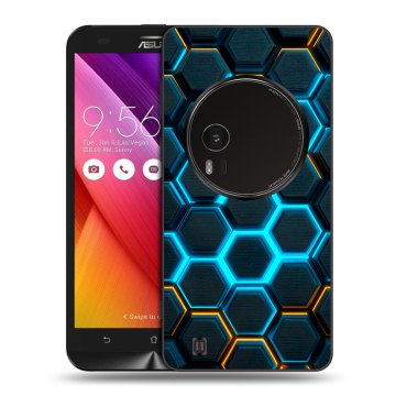 Силиконовый чехол на Asus Zenfone Zoom с принтом Неоновые соты Силиконовый чехол на Asus Zenfone Zoom с принтом Неоновые соты