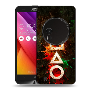 Силиконовый чехол на Asus Zenfone Zoom с принтом Squid Game Игра кальмара