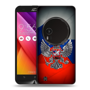 Силиконовый чехол на Asus Zenfone Zoom с принтом Флаг России