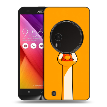 Силиконовый чехол на Asus Zenfone Zoom с принтом Смешная утка Силиконовый чехол на Asus Zenfone Zoom с принтом Смешная утка