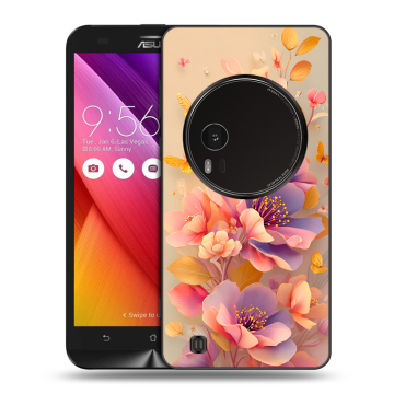 Силиконовый чехол на Asus Zenfone Zoom с принтом Цветы и бабочки Силиконовый чехол на Asus Zenfone Zoom с принтом Цветы и бабочки