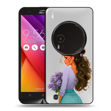 Силиконовый чехол на Asus Zenfone Zoom с принтом девушка цветы Силиконовый чехол на Asus Zenfone Zoom с принтом девушка цветы