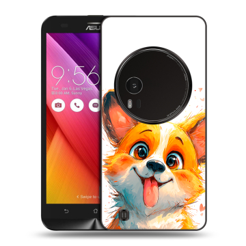Силиконовый чехол на Asus Zenfone Zoom с принтом корги