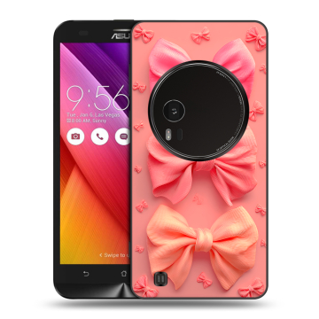 Силиконовый чехол на Asus Zenfone Zoom с принтом Розовые бантики