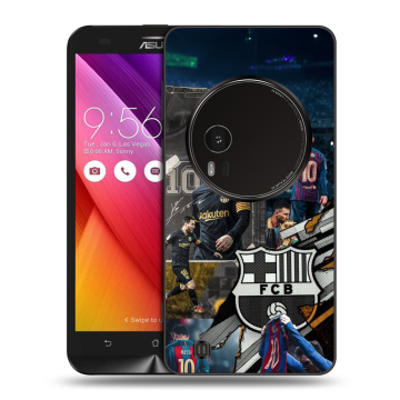 Силиконовый чехол на Asus Zenfone Zoom с принтом Messi Barcelona