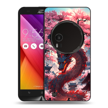 Силиконовый чехол на Asus Zenfone Zoom с принтом Дракон Японский
