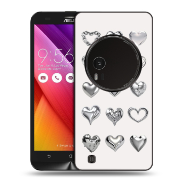Силиконовый чехол на Asus Zenfone Zoom с принтом Y2K сердечки