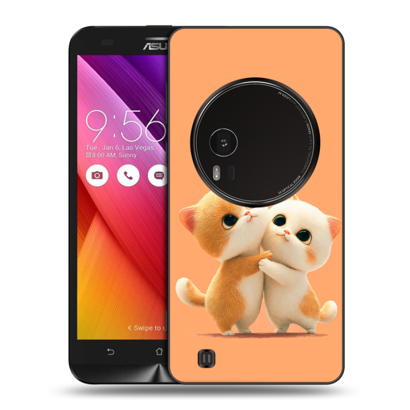 Силиконовый чехол на Asus Zenfone Zoom с принтом Милые котики Силиконовый чехол на Asus Zenfone Zoom с принтом Милые котики